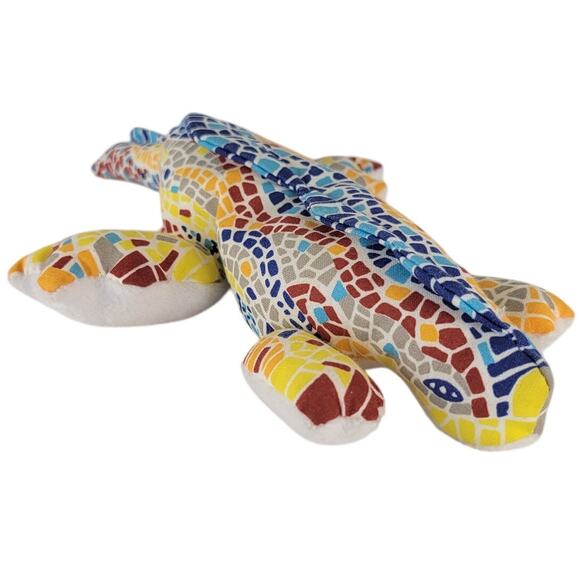 Mosaic Lizard Plush Stuffed Animal 9" Colorful Reptile Toy Spain Beanie Filling - Picture 13 of 14
